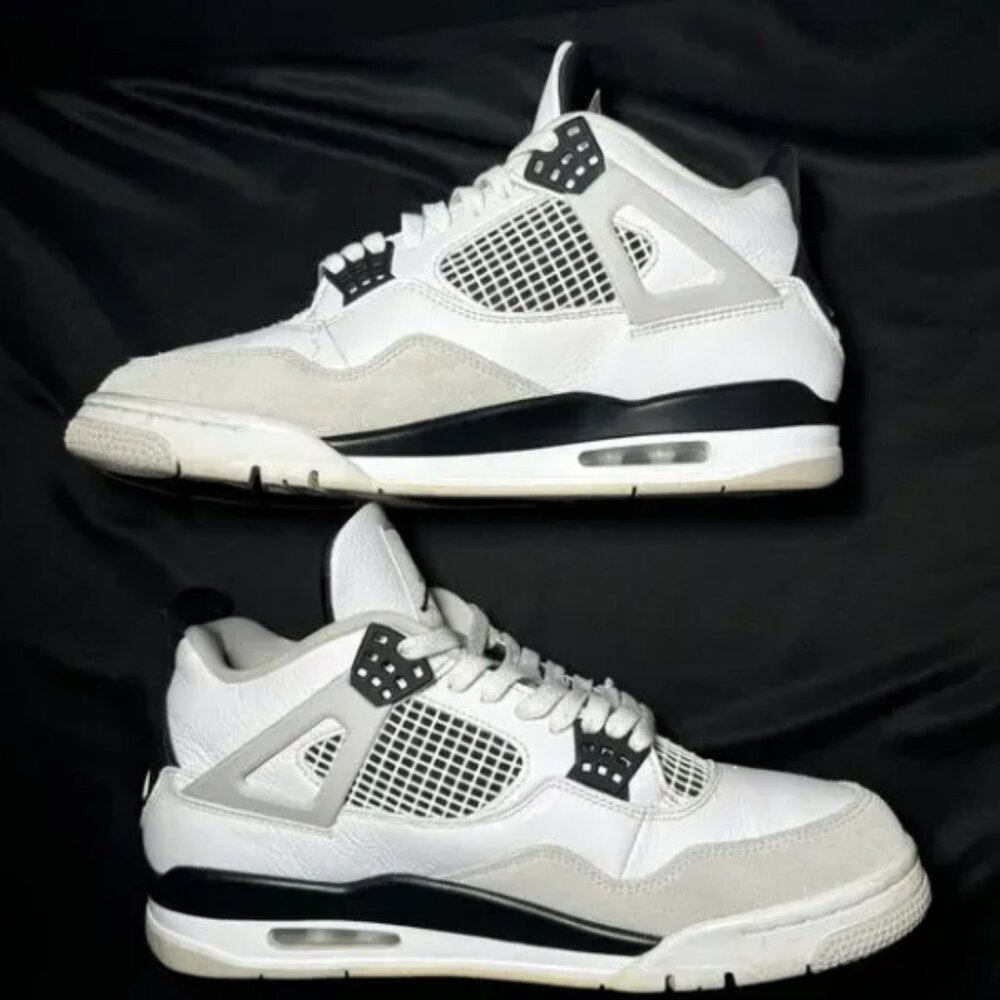 Nike Air Jordan 4 Retro Military Black Men's Shoes - Picture 2 of 6
